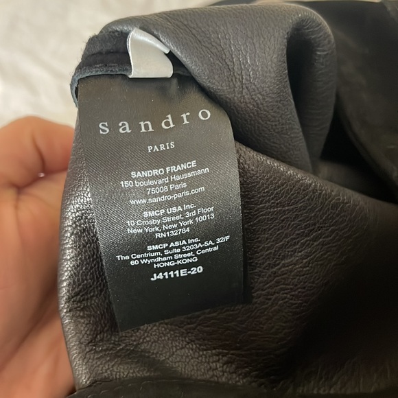 SANDRO embellished suede skirt in black goat leathe - Picture 6 of 6